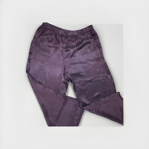 Eileen Fisher Womens Size X Large burgundy boho Cupro Wide‎ Leg High Rise Pants - Picture 1 of 7